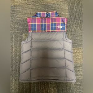 Plaid/ Purple North Face 550 Vest